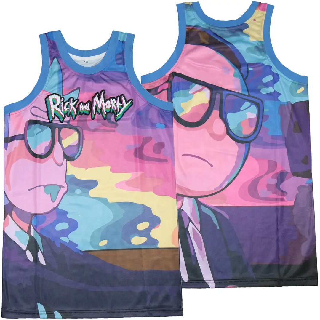 Fred The Flintstones Rick and Morty Basketball Jersey 1