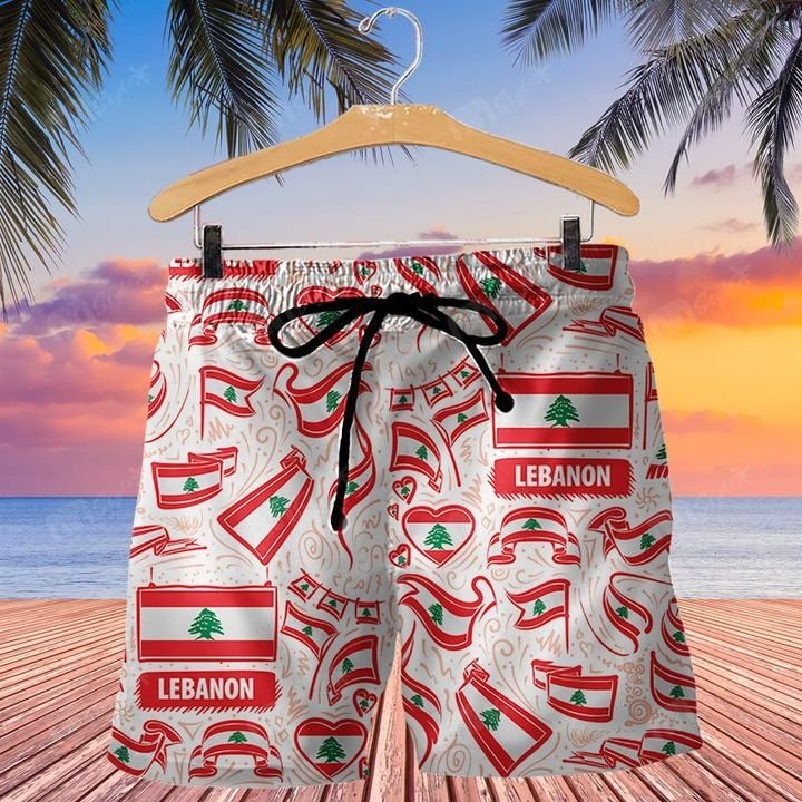Lebanon flag hawaiian shirt and short 2 Lebanon flag hawaiian shirt and short 2