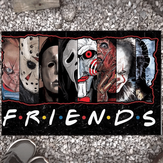 Friends Horror Movies Halloween Characters Doormat 4 Friends Horror Movies Halloween Characters Doormat1