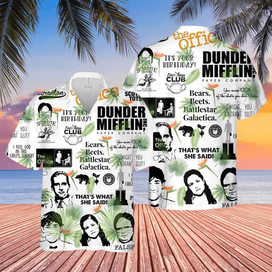 Dunder Mifflin Hawaiian Shirt And Short 11 14 Dunder Mifflin Hawaiian Shirt And Short 1