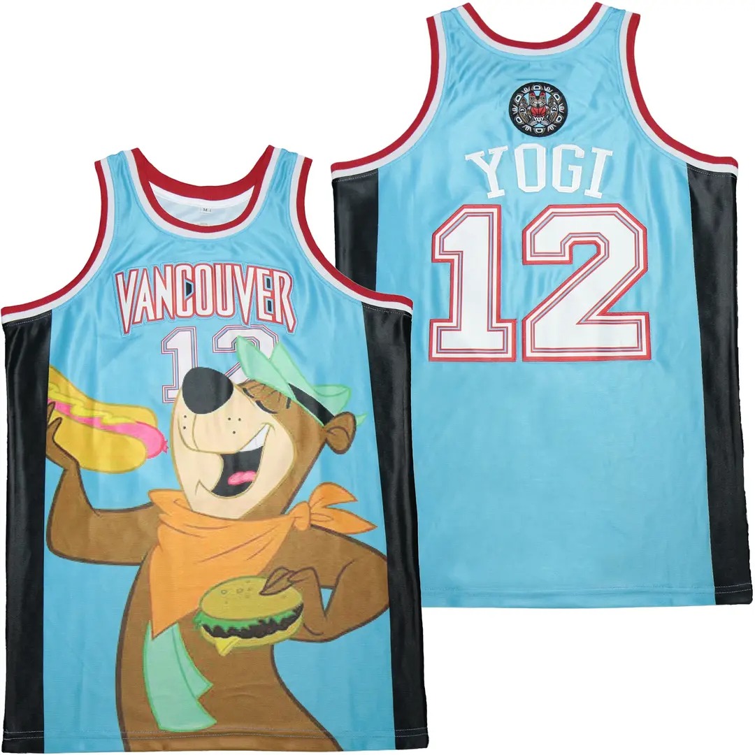 Vancouver Yogi Bear Teal 12 Basketball Jersey 1