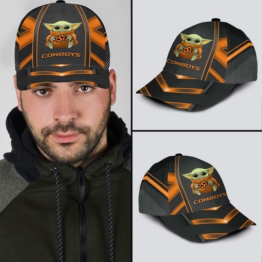 12 Oklahoma State Cowboys And Baby Yoda Classic Cap 1