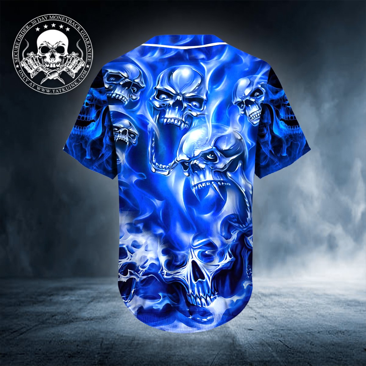 Ghost Blue Skull Personalized Baseball Jersey 3 13 Ghost Blue Skull Personalized Baseball Jersey 3