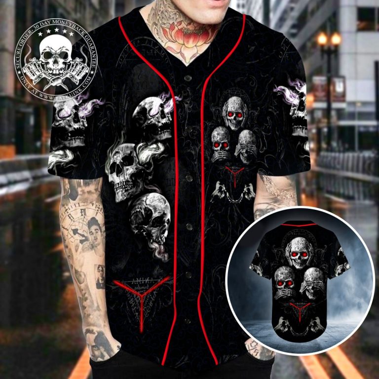14 IDC IDK IDGAF Skull Baseball Jersey 1