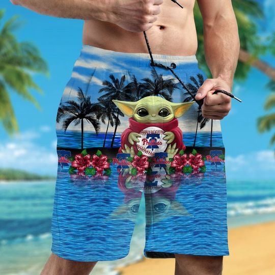Philadelphia Phillies And Baby Yoda Hawaiian Shirt Short 3 16 Philadelphia Phillies And Baby Yoda Hawaiian Shirt Short 3