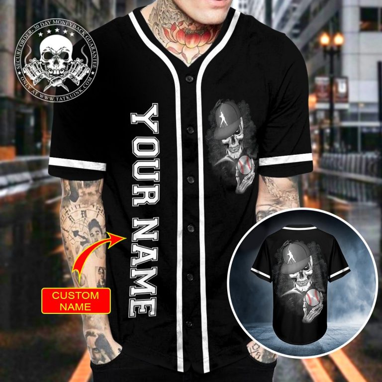 19 Hand Baseball Personalized Skull Baseball Jersey 1