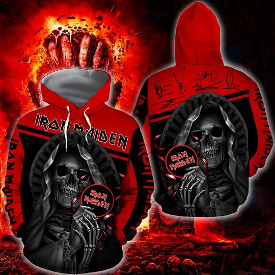 2 Iron maiden skull 3d all over print hoodie 1