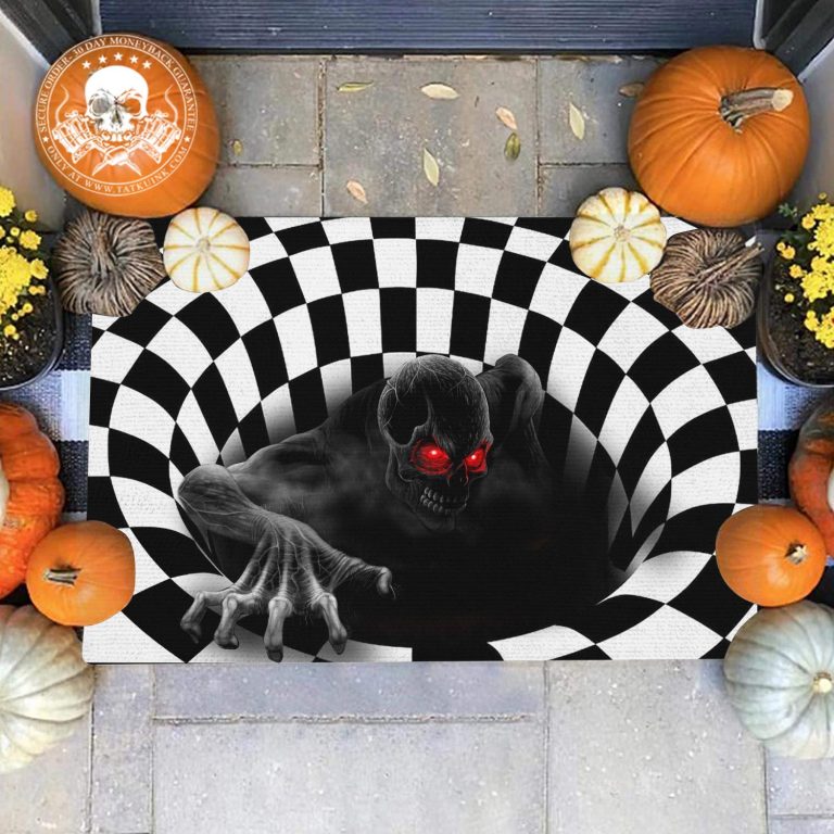 21 Halloween Ghost Inside Skull Doormat 1