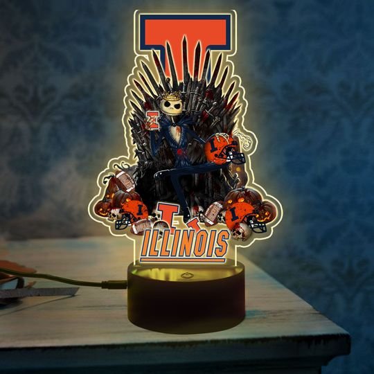 Illinois Fighting Illni NCAA3 Jack Skellington Led Lamp 4 21 Illinois Fighting Illni NCAA3 Jack Skellington Led Lamp 4