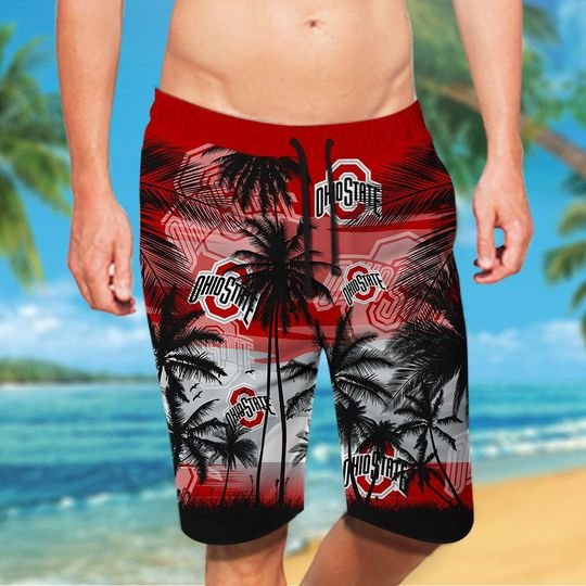 Ohio State Buckeyes Tropical Hawaiian Shirt Short 3 21 Ohio State Buckeyes Tropical Hawaiian Shirt Short 3