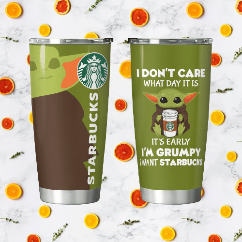 Baby Yoda Starbucks I dont care what day it is Its early Im Grumpy I want coke Tumbler 3 25 Baby Yoda Starbucks I dont care what day it is Its early Im Grumpy I want coke Tumbler 3