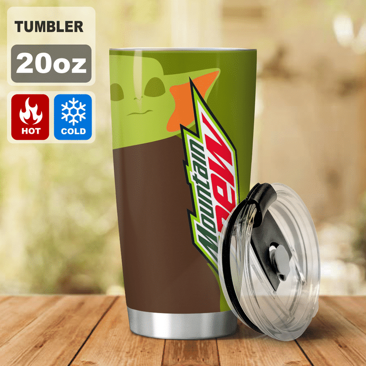Baby Yoda Mountain Dew dont care what day it is Its early Im Grumpy I want coke Tumbler 4 26 Baby Yoda Mountain Dew dont care what day it is Its early Im Grumpy I want coke Tumbler 4