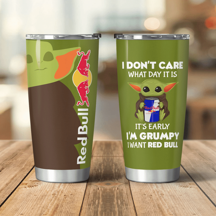 Baby Yoda Red Bull I dont care what day it is Its early Im Grumpy I want coke Tumbler 3 30 Baby Yoda Red Bull I dont care what day it is Its early Im Grumpy I want coke Tumbler 3
