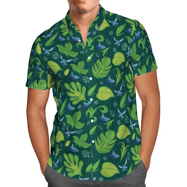 27 Zelda Ocarina and Navi hawaiian shirt 1