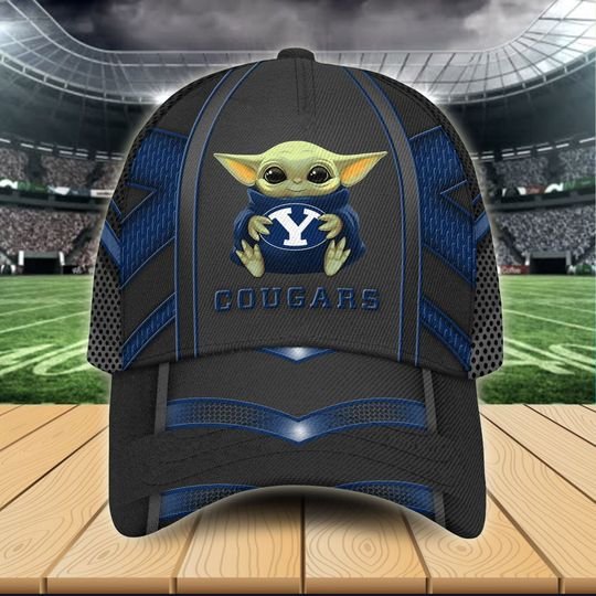 BYU Cougars And Baby Yoda Classic Cap 3 4 BYU Cougars And Baby Yoda Classic Cap 3