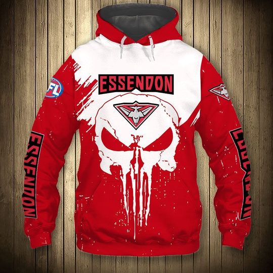 Punisher skull Essendon 3d hoodie 3 4 Punisher skull Essendon 3d hoodie 3