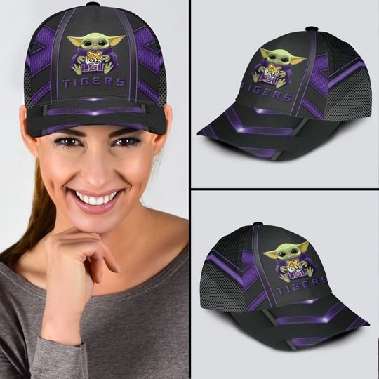 7 LSU Tigers And Baby Yoda Classic Cap 2