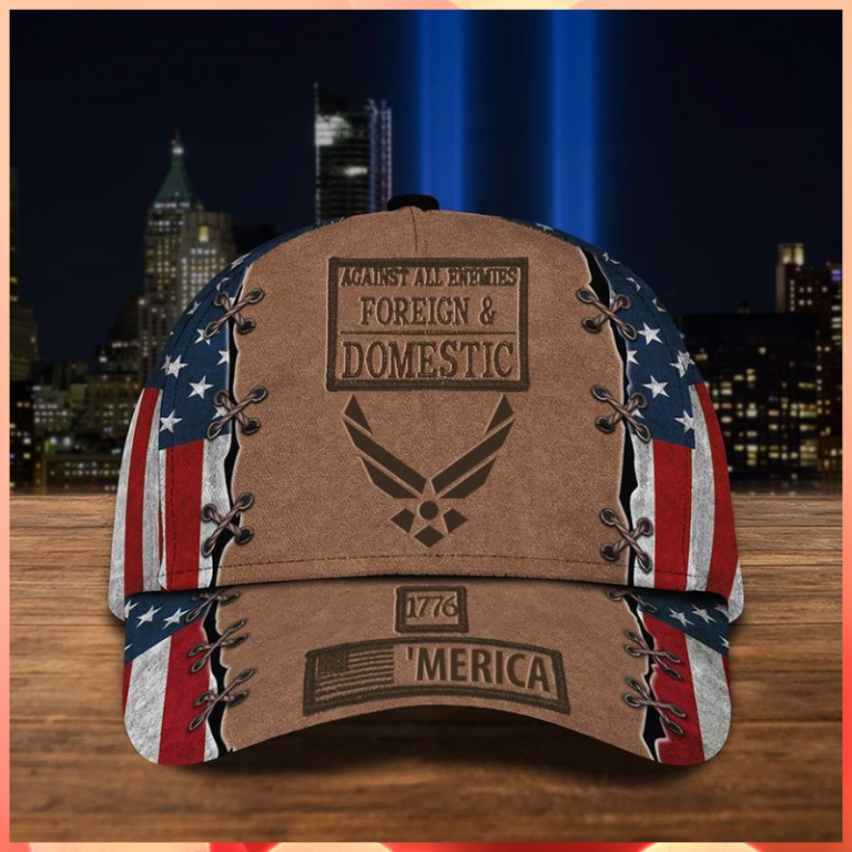 Air Force Logo Against All Enemies Foreign and Domestic 1776 Merica cap 1 Air Force Logo Against All Enemies Foreign and Domestic 1776 Merica cap 1