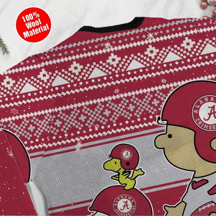 Alabama Crimson Tide Snoopy and Charlie Brown ugly Christmas Sweater 4