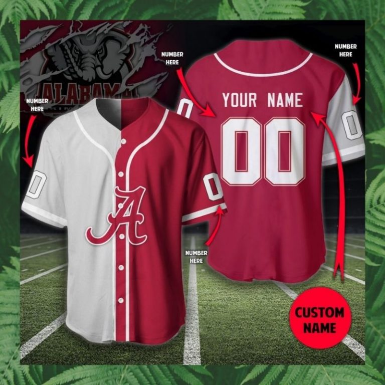 Alabama Crimson Tide custom personalized baseball jersey 8 Alabama Crimson Tide custom personalized baseball jersey 8
