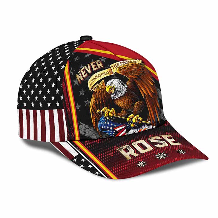 American Flag Eagle Underestimate The Power Of A Rose Cap Hat 3 American Flag Eagle Underestimate The Power Of A Rose Cap Hat1