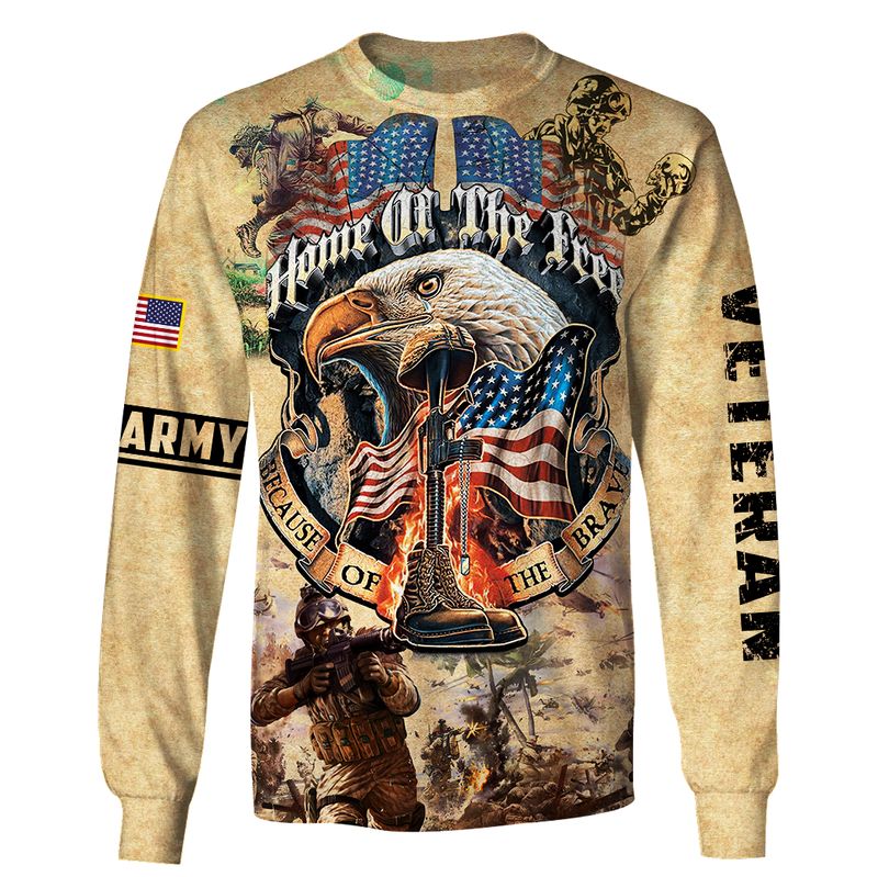 Army Veteran Eagle Home of the free because of the brave 3d shirt hoodie 3 Army Veteran Eagle Home of the free because of the brave 3d shirt hoodie 2
