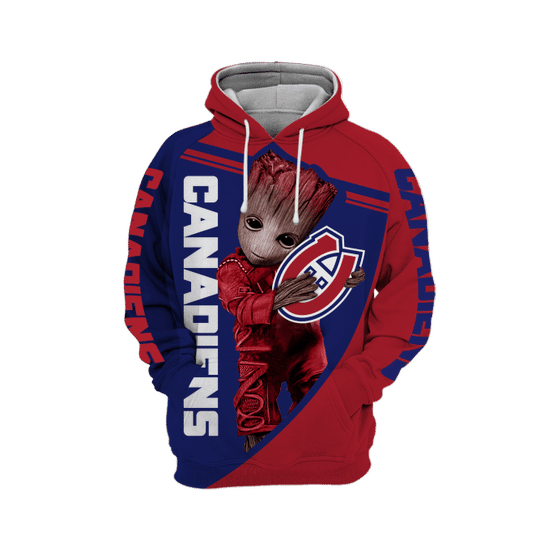 Baby Groot Montreal canadiens 3d all over print hoodie1 Baby Groot Montreal canadiens 3d all over print hoodie1