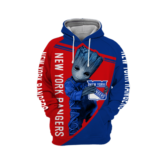 Baby Groot New york rangers 3d hoodie2