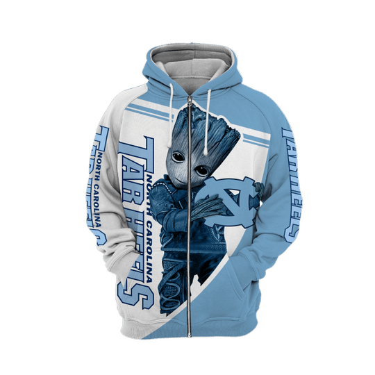 Baby Groot North carolina tar heels 3d all over print hoodie 4 Baby Groot North carolina tar heels 3d all over print hoodie3