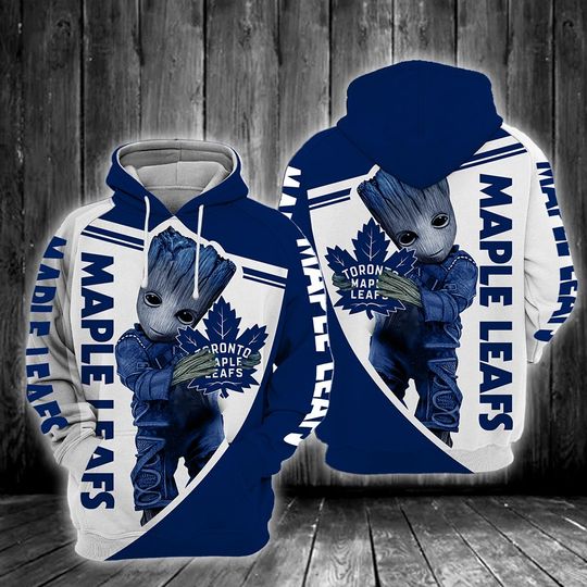 Baby Groot Toronto maple leafs 3d all over print hoodie 3 Baby Groot Toronto maple leafs 3d all over print hoodie3