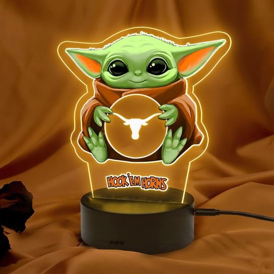 Baby Yoda Texas Longhorns NCAA Led lamp1