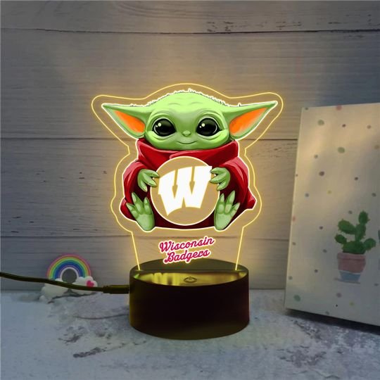 Baby Yoda Wisconsin Badgers NCAA Led lamp