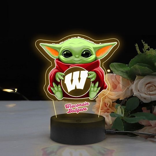 Baby Yoda Wisconsin Badgers NCAA Led lamp1