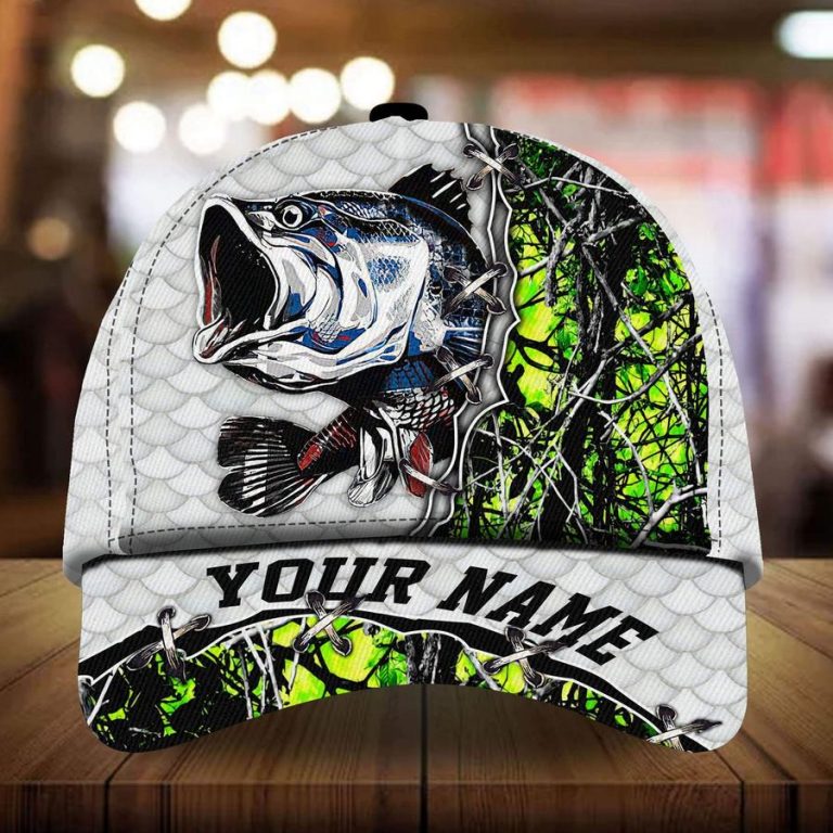 Bass Fishing custom personalized name cap 4