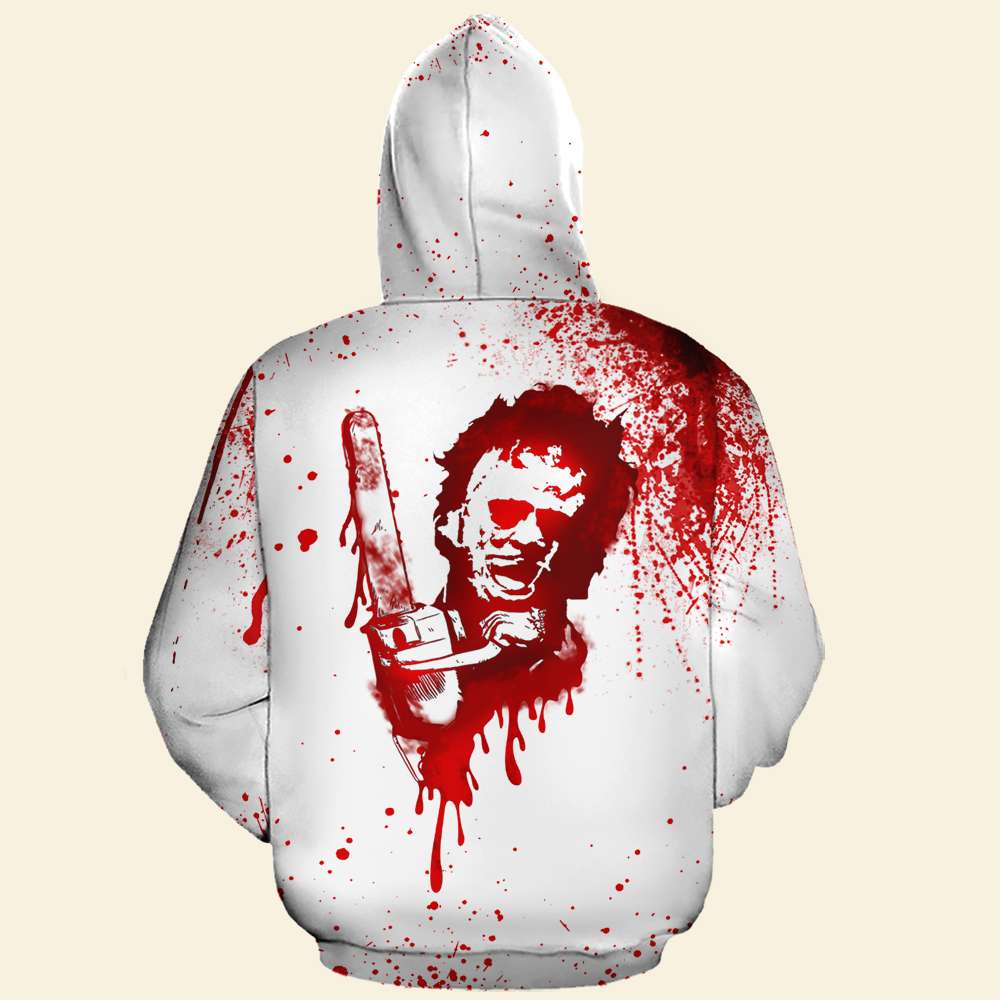 Blood Leatherface a real man will chase after you 3d shirt, hoodie 7 Blood Leatherface a real man will chase after you 3d shirt hoodie 6
