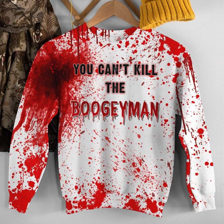 Blood Michael Myers you can't kill the boogeyman 3d shirt hoodie (1) Blood Michael Myers you cant kill the boogeyman 3d shirt hoodie 1