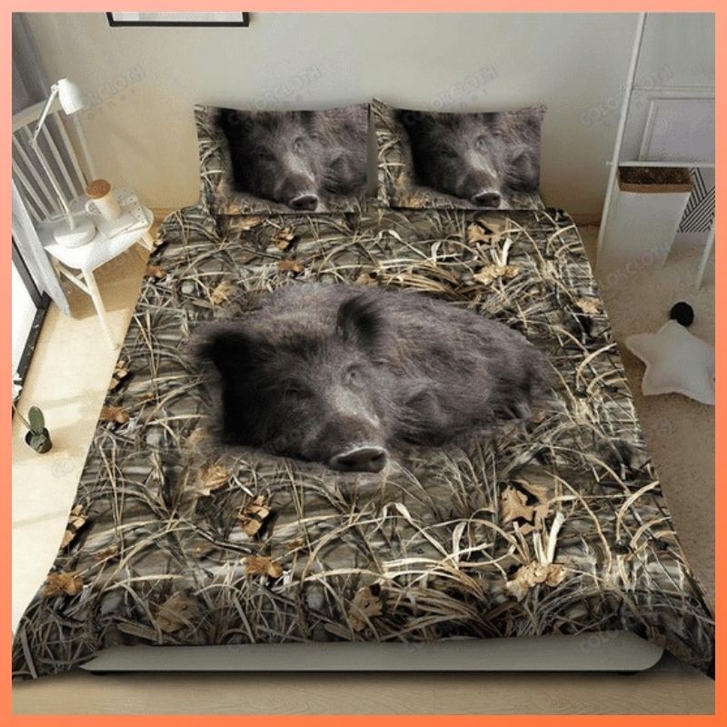 Boar hunting camo quilt bedding set 4 Boar hunting camo quilt bedding set 3