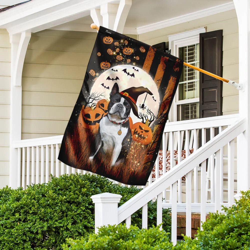Boston Terrier Skull Halloween Flag 5 Boston Terrier Skull Halloween Flag 4