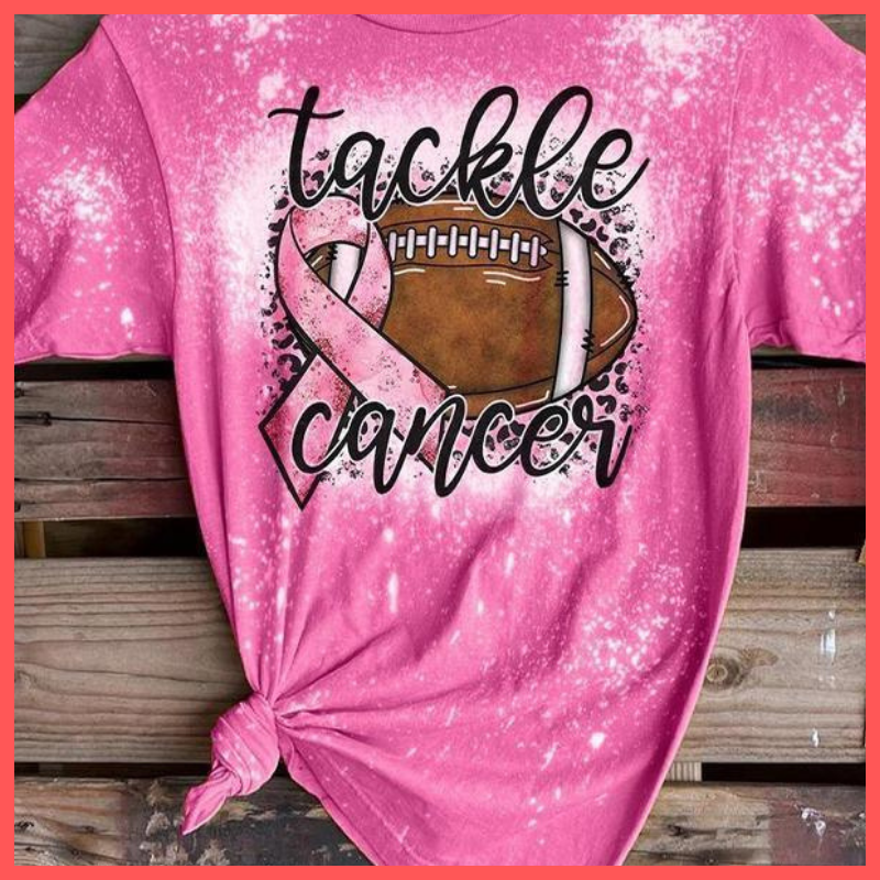 Breast Cancer awareness rugby ball tackle cancer bleach T shirt 3 Breast Cancer awareness rugby ball tackle cancer bleach T shirt 3
