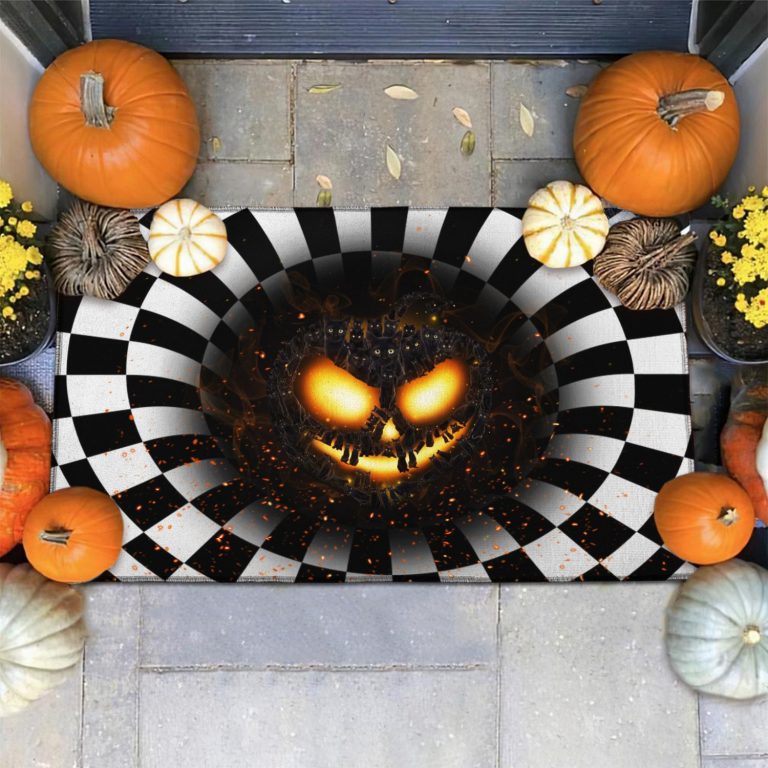 Cat pumpkin illusion doormat 2 Cat pumpkin illusion doormat 2