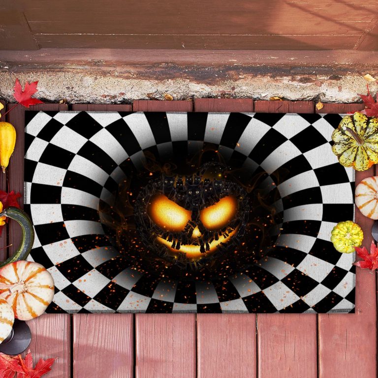 Cat pumpkin illusion doormat 4 Cat pumpkin illusion doormat 4
