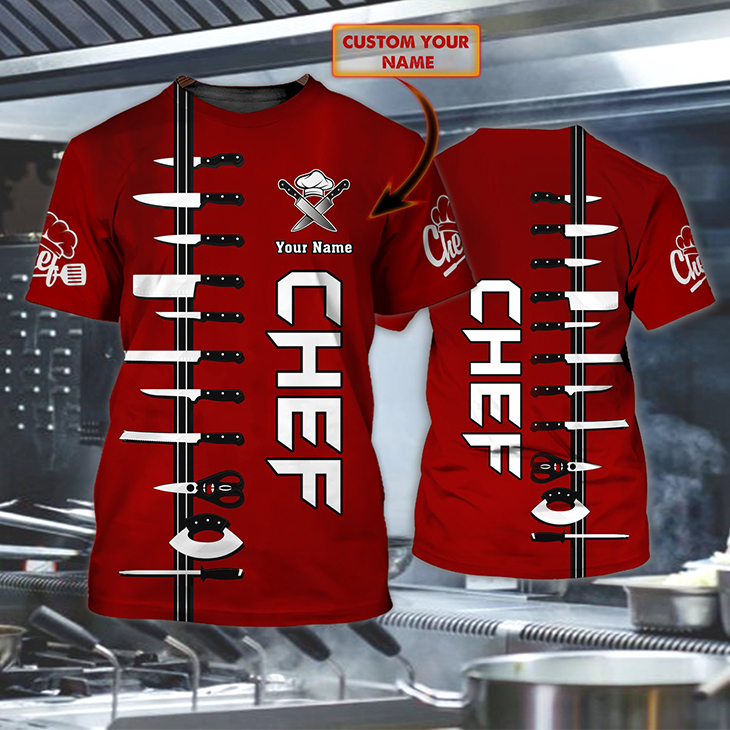 Chef Custom Personalized Name 3D Tshirt7