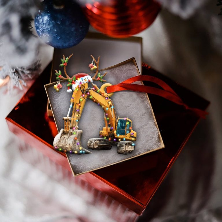 Christmas Excavator Light Shape Ornament 3