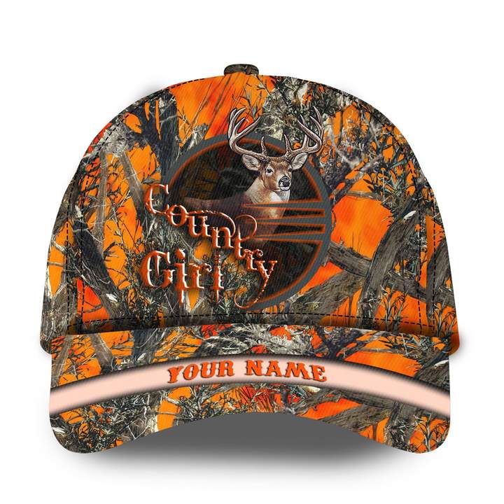 Country girl deer orange camo custom personalized shirt hoodie 2 Country girl deer orange camo custom personalized shirt hoodie 1