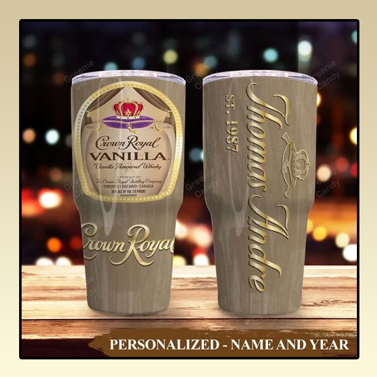 Crown Royal Vanilla Custom Name and Year Tumbler3