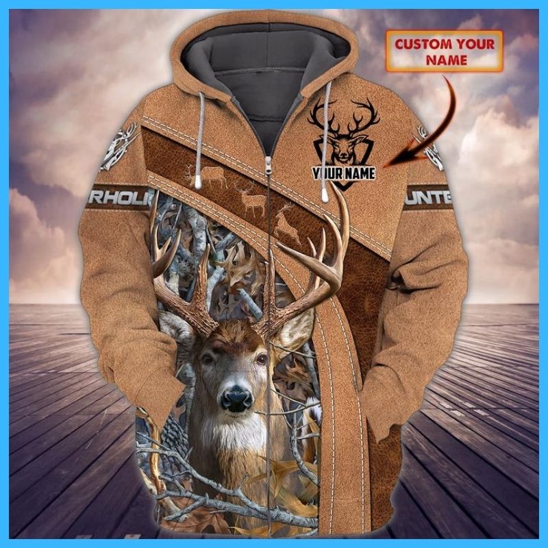 Deer hunting custom personalized 3d all over print hoodie 2 Deer hunting custom personalized 3d all over print hoodie 1