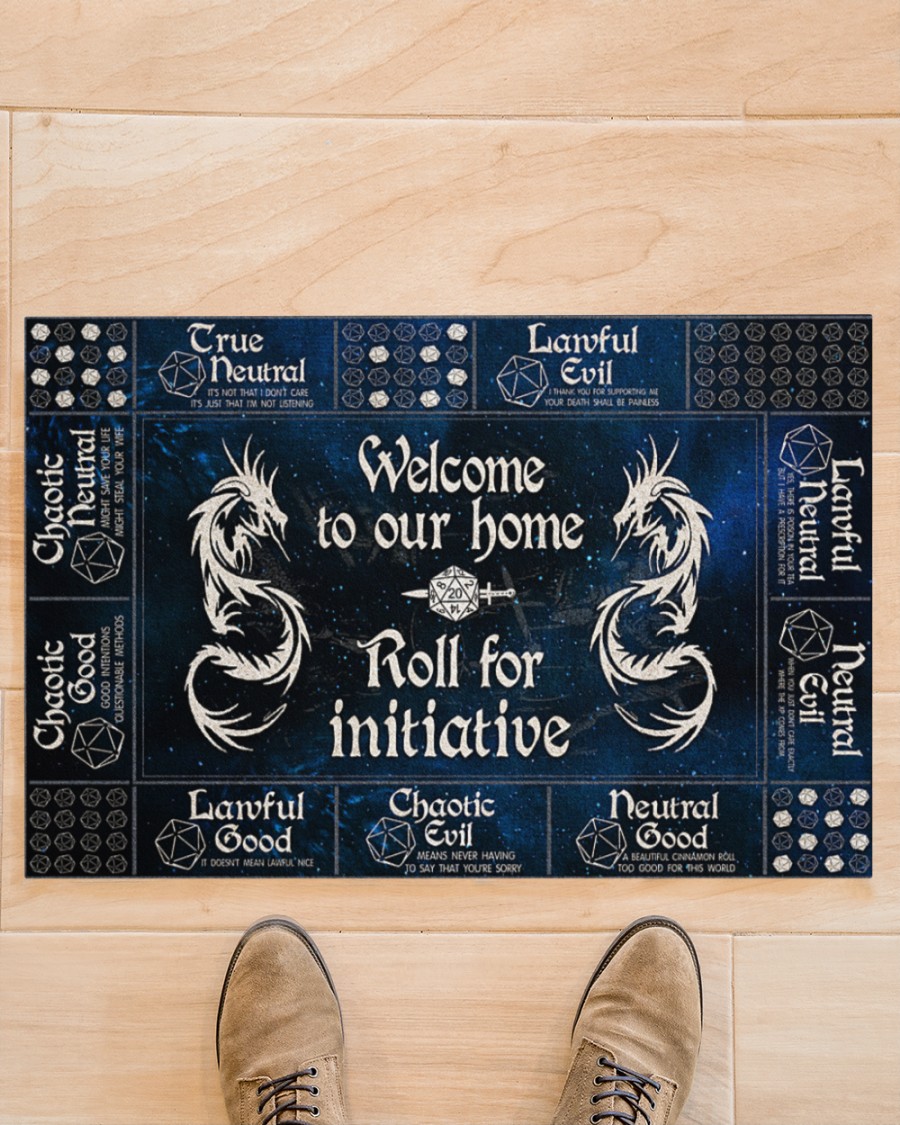 Dragon Dungeon viking welcome to our home roll for initiative true neutral lawful evil doormat 1