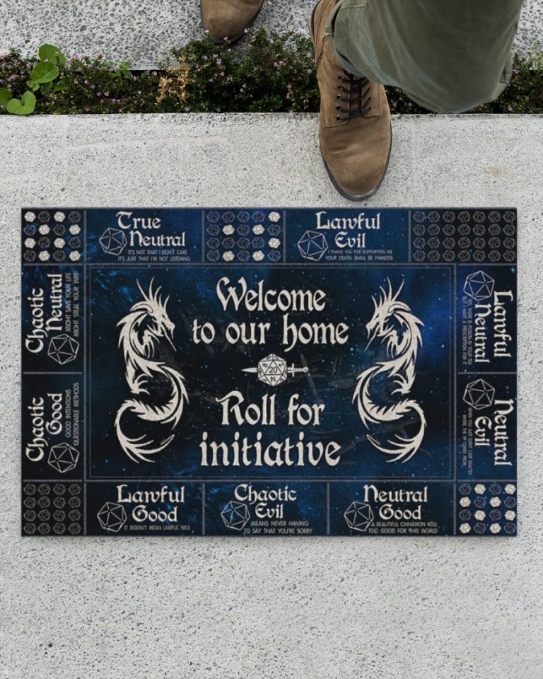 Dragon Dungeon viking welcome to our home roll for initiative true neutral lawful evil doormat (4) Dragon Dungeon viking welcome to our home roll for initiative true neutral lawful evil doormat 4