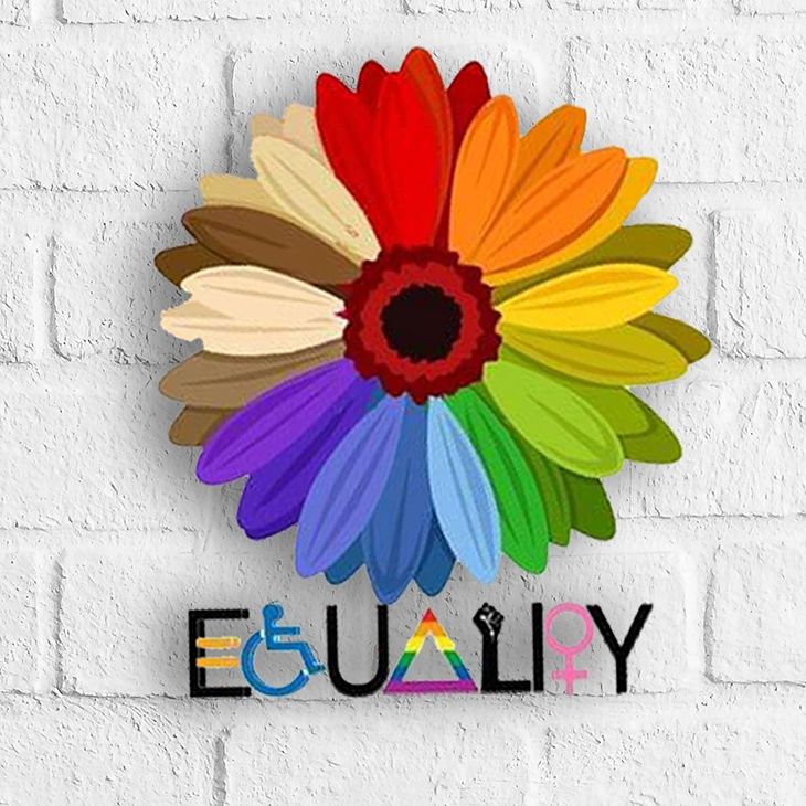 EQUALITY LGBT Flower White Wall Metal Sign