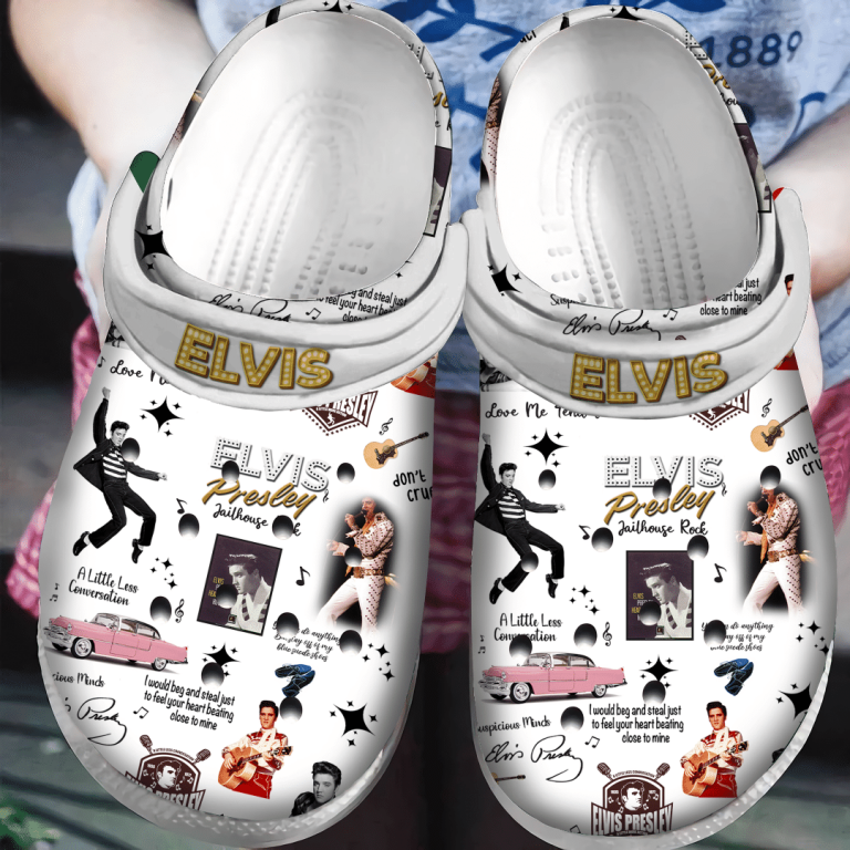 Elvis Presley Pattern Printed Crocs Crocband Clog